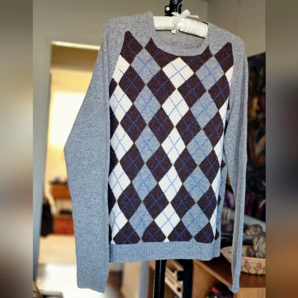 J. Crew Lambs Wool Argyle Sweater